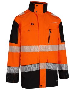 Beeswift Deltic Hi-vis Two-tone Ripstop Waterproof Rail Jacket Orange/Black