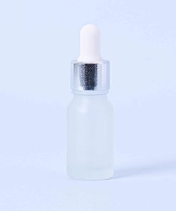 10ml Frosted Glass Dropper Bottle With Silver Pipette – Box of 10