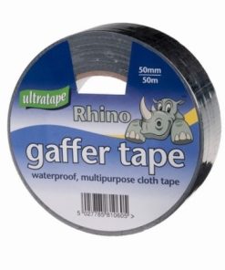 Ultratape Rhino Gaffer Cloth Tape Black 50mm x 50mtr