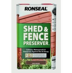 Ronseal Shed & Fence Preserver 5L Dark Brown