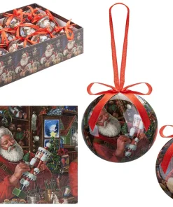 513705 12Pcs 75Mm Santas Workshop Boxed Bauble Set
