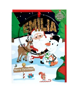 70H04010162 Personalised Christmas Card with Detachable Bauble Name Emilia