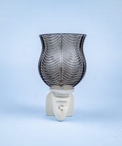 Wax Warmer Ribbed Glass Plug-In Smoke Black