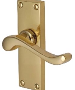 Bedford Lever Latch Furn 119x40mm Polished Brass (SET)