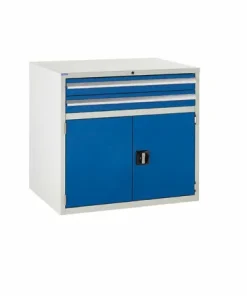 Euroslide 2 Drawer & Cupboard 2x100mm, 1x500mm – 825mm Hx 900mm Wx 650mm D