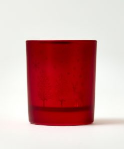 Christmas Scene 30cl Frosted Red Glasses – Box of 6