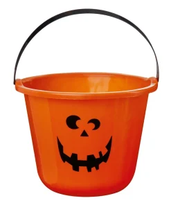 HA228539 23cm Orange Trick or Treat Bucket Pumpkin Design