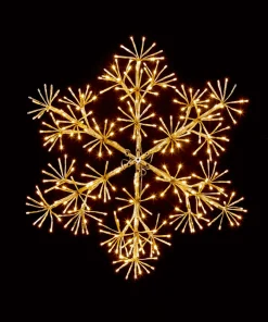 LV183193G 60cm Gold Starburst Snowflake 300 Warm White LEDs and Timer