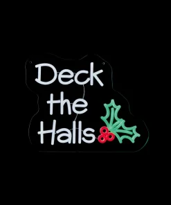 LV251632 40cm Deck The Halls With Holly Hanging Lit Neon Sign