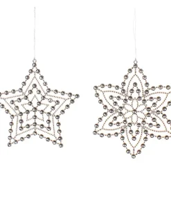 P028510 Festive 14.5cm Choice of 2 Metallic Rose Gold Acrylic Stars