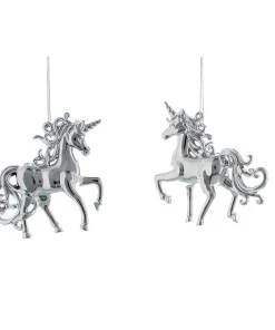 P031704 Festive 10cm Choice of 2 Silver Unicorns