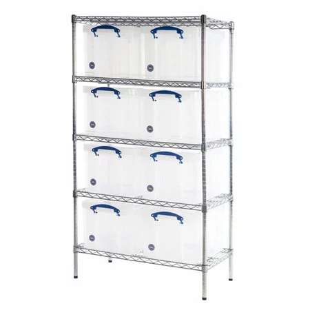 Really Useful Boxes Chrome Wire Storage Shelves 8 x 35 Litres 1525 x 915 x 455mm (HxWxD)