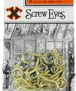 Screw Eyes Pack 24 Assorted Electro Brass (PK 24)