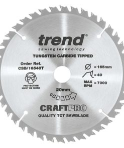 TREND CSB/16540T Craft Saw Blade 165mm X40t X20 Thin (EACH)