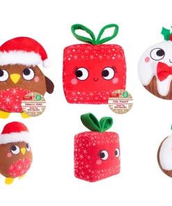 WPX502RA Squeaky Crinkle Plush Dog Toy 3 Assorted